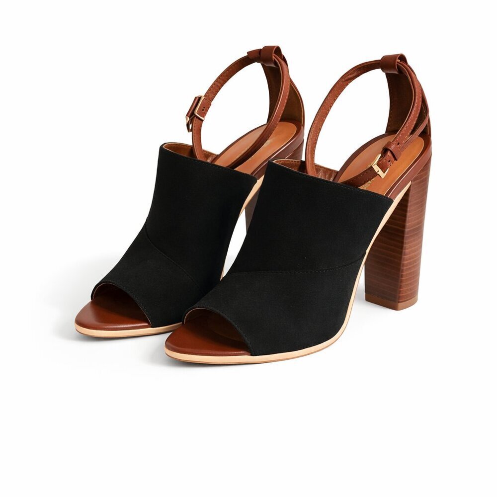 Rebecca Minkoff Black Slingback Block Heel Sandals Size 10 | Like New